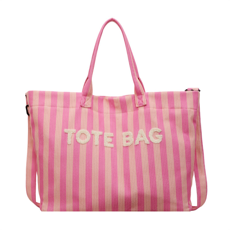 New Fresh Striped Silhouette Tote Bag for Ladies, Lazy Vibe Handbag, Crossbody Bag, Trendy Shoulder Bag