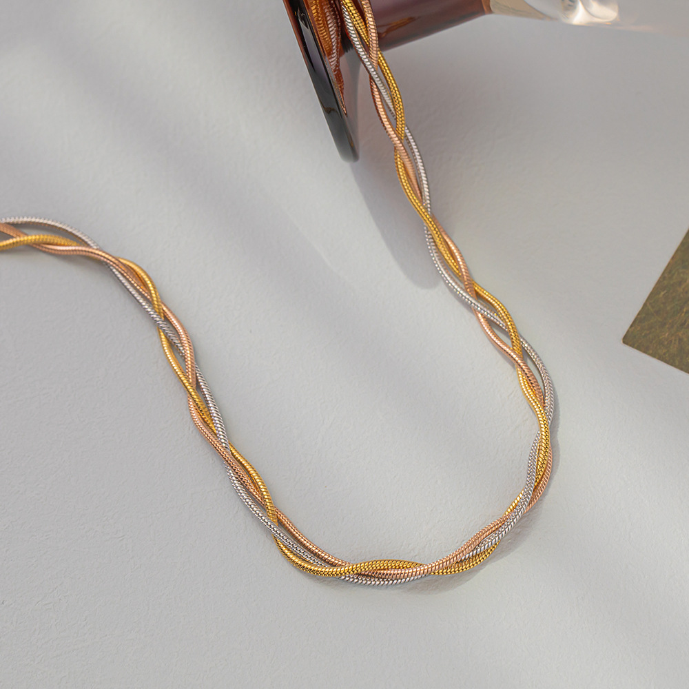 Holiday, Shopping Occasion 304 Stainless Steel Material Wholesale Jewelry Streetwear Solid Color 304 Stainless Steel 18K Gold Plated Rose Gold Plated Plating Bracelets Necklace
