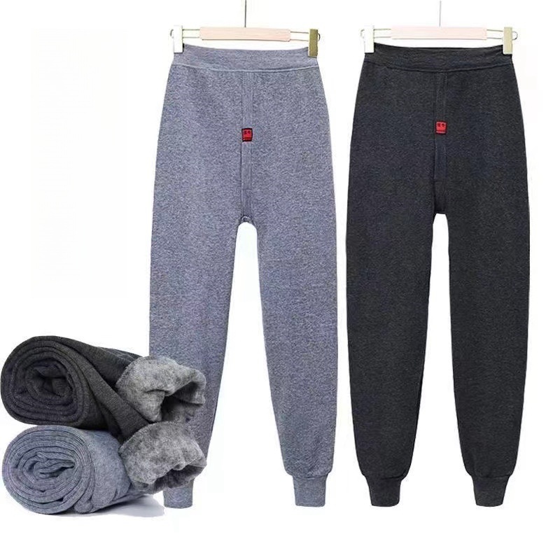 秋冬中老年男女加绒保暖棉裤老人大码加厚热能裤印花纯色男女秋裤