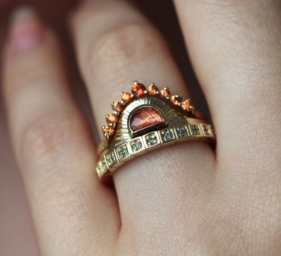 IG Style Alloy Geometric Inlay Rhinestones Women's Rings display picture 2