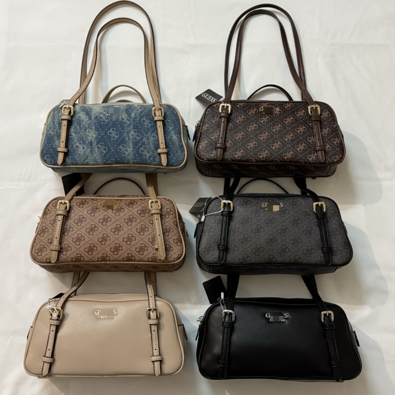 Foreign Trade New European and American Retro Style Fashionable Simple Glossy Printed Bowling Bag Shoulder Crossbody Women's Bag