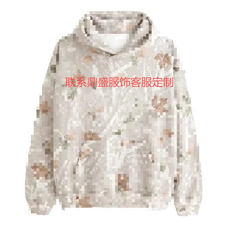 新款2025树叶连帽卫衣宽松舒适数码印花卫衣日常通勤青少年|undefined