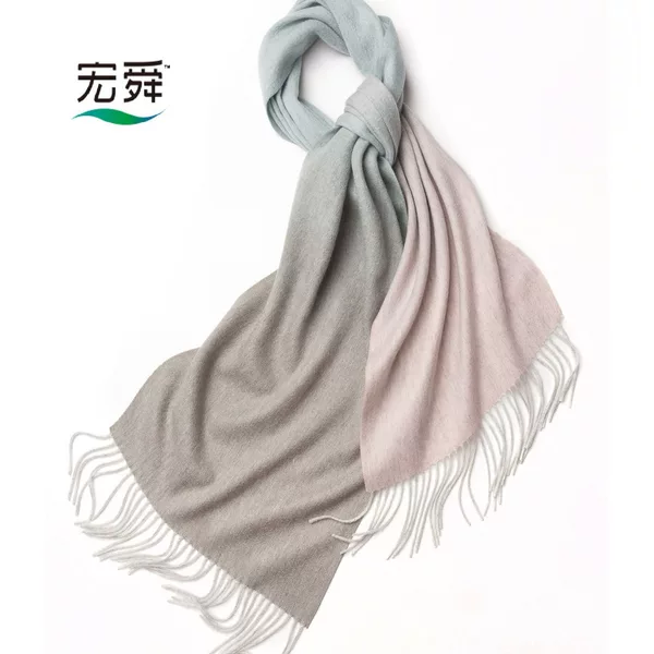 Inner Mongolia Hongshun Cashmere Scarf Factory 2024 Autumn and Winter 35cm Widened and Longed Gradient Wool Scarf