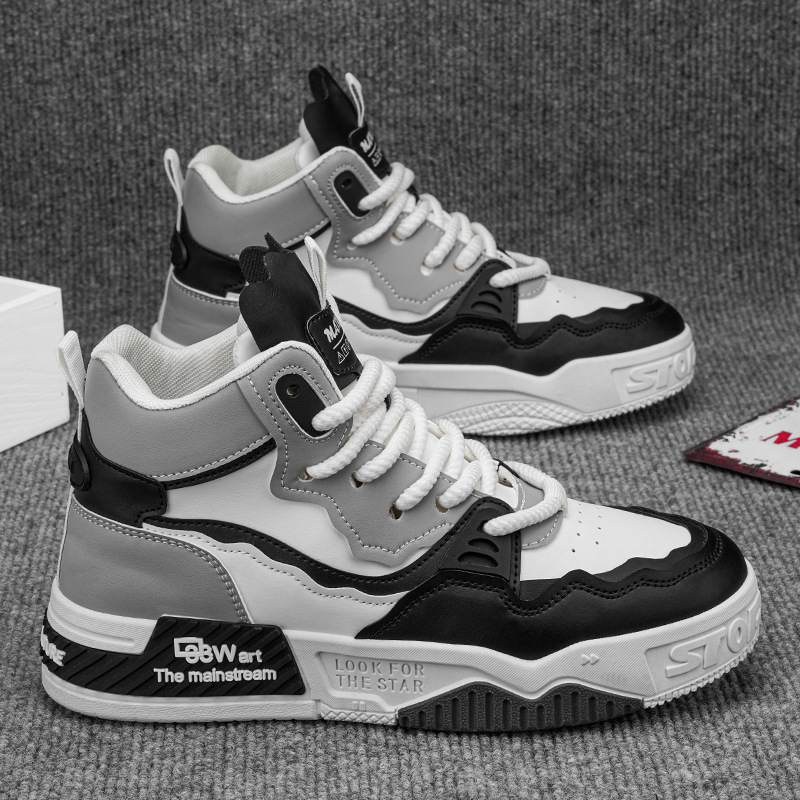Herren High Top Retro Sneaker Mit Chunky Sohle Freizeitschuhe_voghion.com