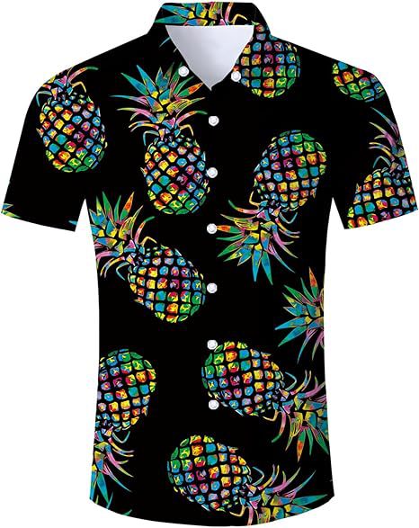 Venta caliente transfronteriza europea y americana, linda mascota gato estampado 3D, camisa hawaiana de manga corta con botones sueltos en la calle principal para hombres