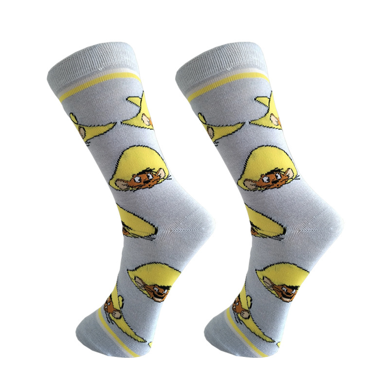 2025d 2025d New Cartoon Men's Mid-Calf Personality Bunny Sports Socks Straight_voghion.com
