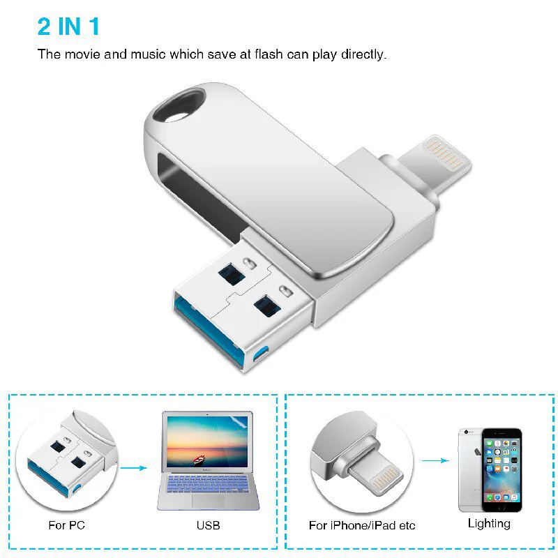 Мобильный телефон, USB- флеш-накопитель, ноутбук с высокой скоростью, 2 в 1, 64Г