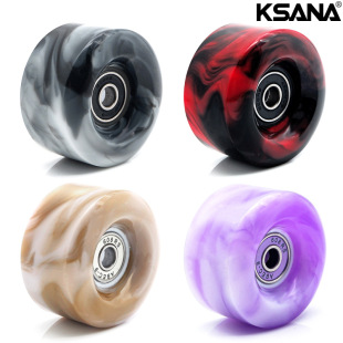 Double Row Roller Skates 5832 Mixed Color Wheel Two-Color Pu Non-Luminous Wheel Four-Wheel Roller Skates 82A High Elastic Wheel