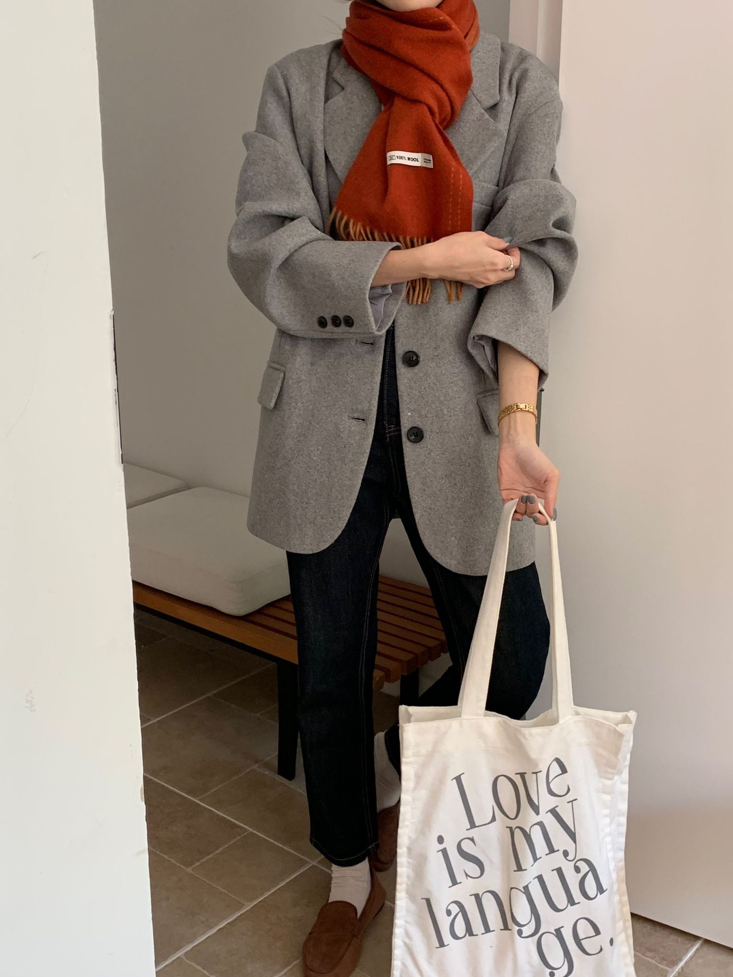 Sciarpa da coppia in edizione stretta, calda, versatile, coreana, invernale, da donna, in 100% lana, tinta unita, semplice, double face_voghion.com