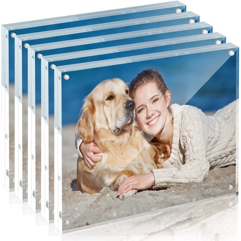 Transparent Acrylic Magnetic Photo Frame Commemorative Photo Frame Three-Dimensional Desktop Decoration Frameless Acrylic Picture Frame