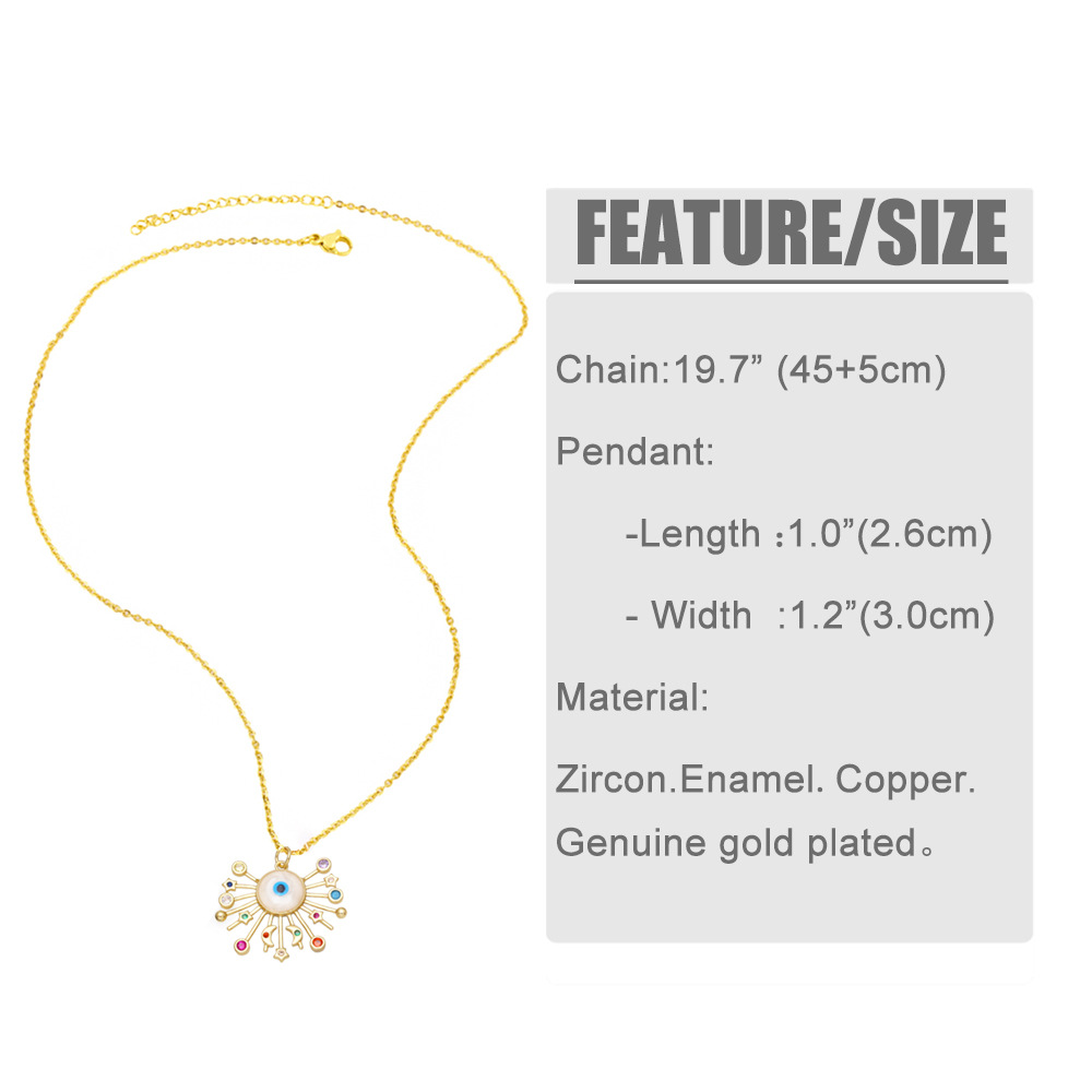 Fashion Copper Eyes Necklace Zircon Copper Necklaces