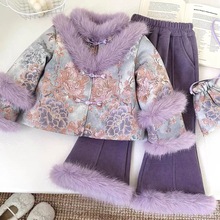 批发女童唐装时髦春秋冬新款儿童新中式小女孩汉服宝宝中国风套装