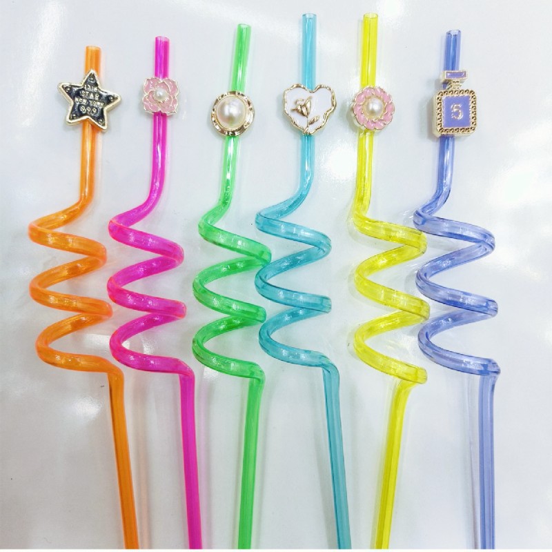 Cross-border PVC bar fiesta paja al por mayor forma creativa paja niños dibujos animados saludable juguete de paja de plástico