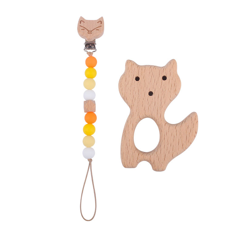 Nuevo bebé calmante silicona chupete cadena teether traje Bebé haya animal chupete clip juguete mordedor