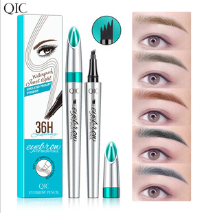 Qic Amazon's Same Four-Pronged Eyebrow Pencil, Four-Pronged, Not Easy to Smudge, Wild Eyebrow Pencil, Four-Pronged Liquid Eyebrow Pencil