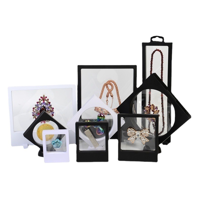 Jewelry Box Small Commodities Transparent Suspension Box Wholesale Refrigerator Sticker Badge Wear Armor Storage PE Film Box