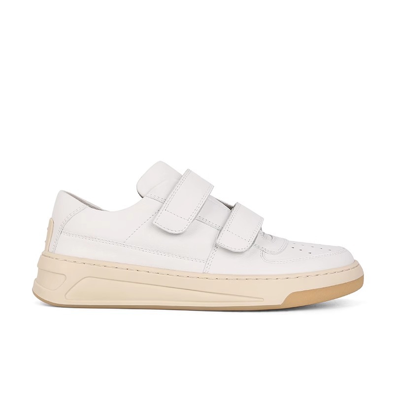 White Platform Skateboarding Trainers For Women Genuine Leather_voghion.com