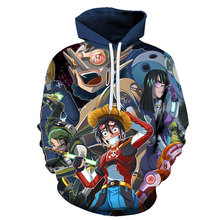 批发 春秋款 海贼王情侣3D数码印花卫衣连帽衫 宽松休闲 棒球服