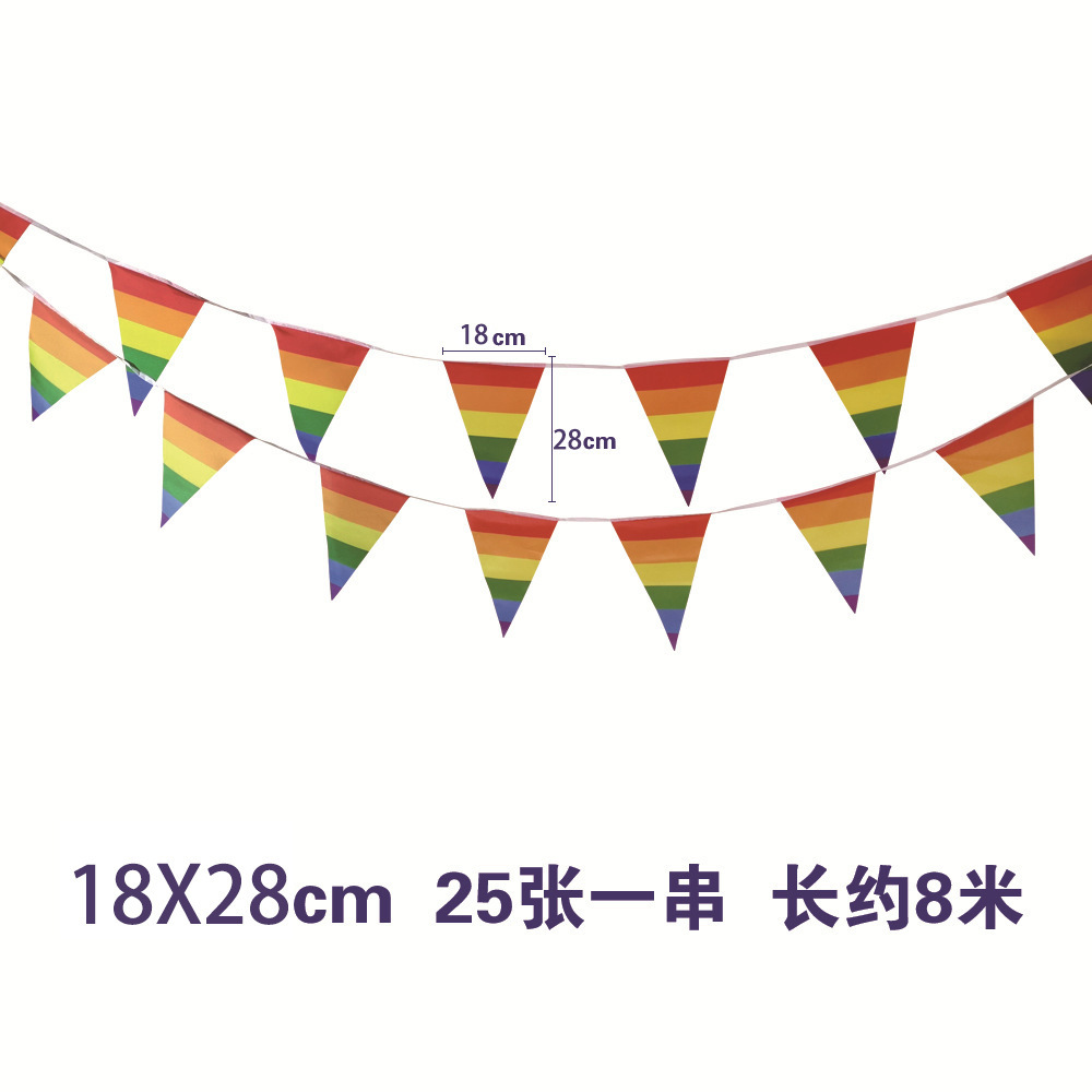 18X28cm triángulo bandera del arco iris