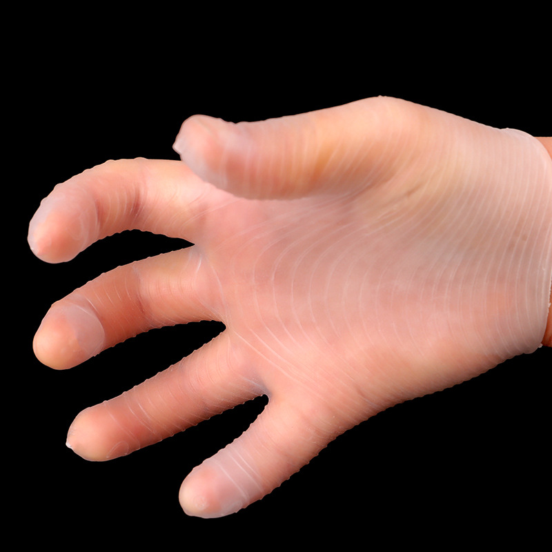 Dotted Silicone Erotic Massage Gloves, Textured Foreplay Teasing Gloves with Finger Sleeves — detail image 9