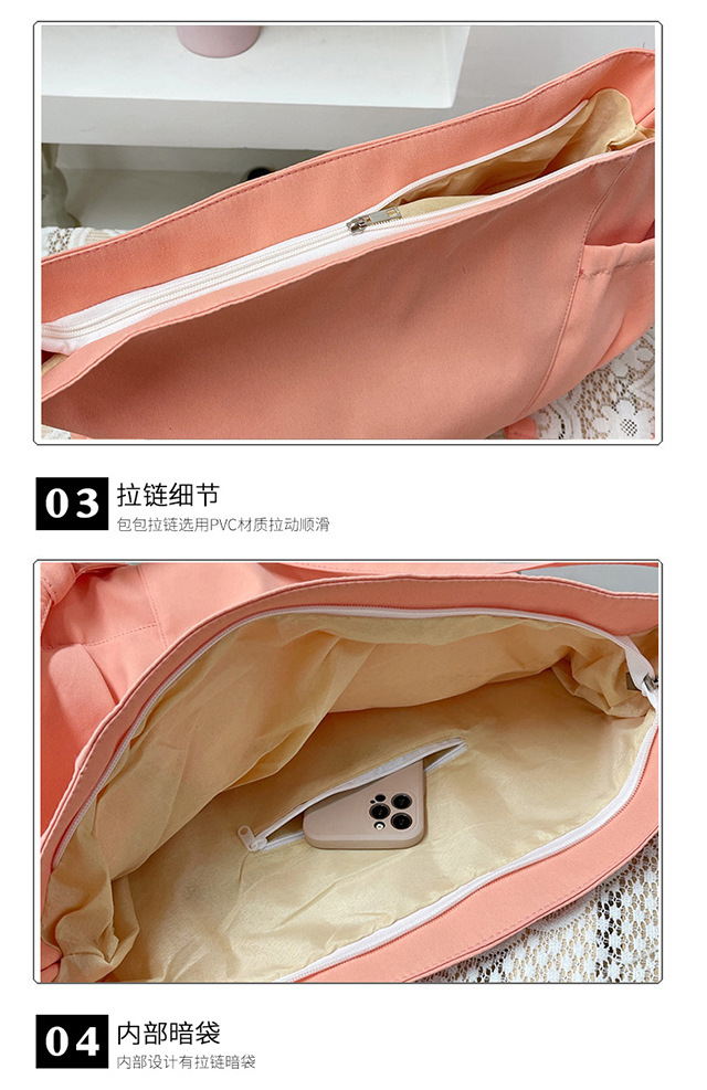 Spring and summer women's bags, ins-style, niche design sense canvas bags, drawstring single-shoulder bags, crossbody bags, college student class bags undefined