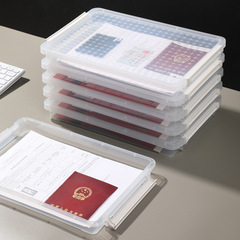 A4 File Box Transparent ID Storage Box Plastic Sealed Moisture-Proof Archive Material Organization Office Home Use