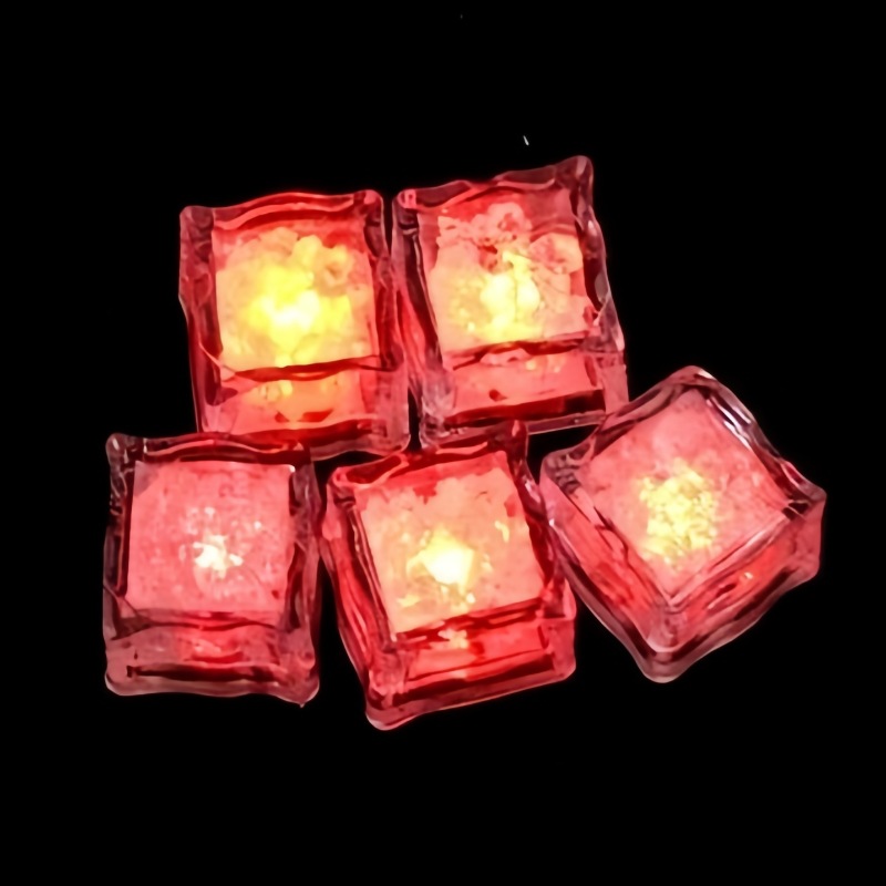 Cubos de hielo LED multicolor, accesorios luminosos para bodas, bares y fiestas, iluminación de bebidas decorativa