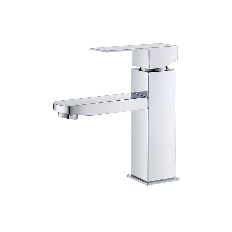 Gun gris de acero inoxidable baño baño frío y caliente de un solo orificio baño cuadrado lavabo lavabo de cerámica grifo
