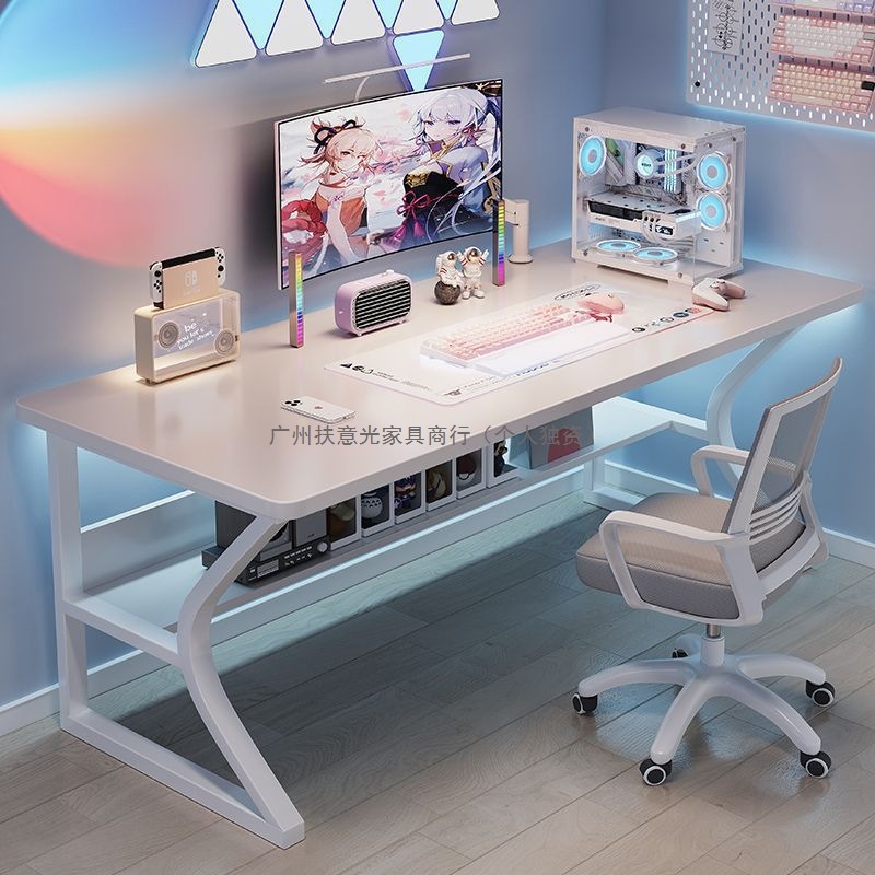 E-Sports Table and Chair Combination Workbench Desk Bookshelf Integrated Home Student Learning Writing Desk Desktop Computer Table