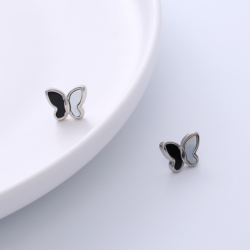 Sweet Butterfly Titanium Steel Ear Studs Plating Stainless Steel Earrings