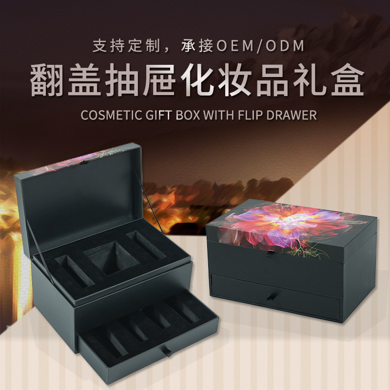Caja de aceite esencial de doble capa de fábrica personalizada caja de regalo de Navidad caja de regalo de cosméticos lápiz labial image 1