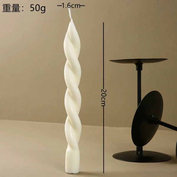 White twist thread candle
