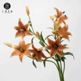 Прямой заводской прямой продажей макет Lily PU одна цветок бутон продвинутый серый отель цветочный вставки украшение пищевой материал