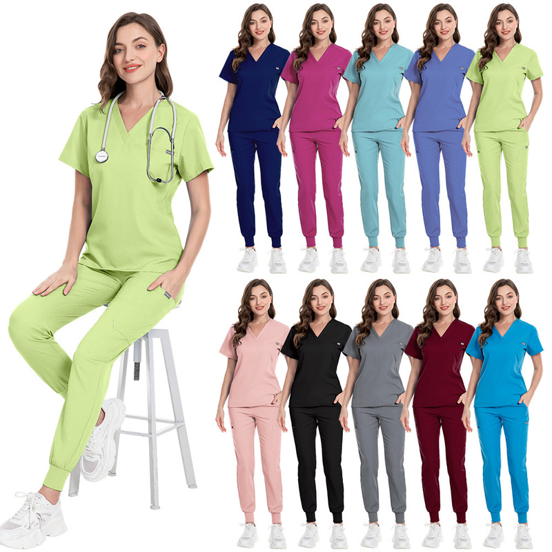 High-Quality Lab Coat Postpartum Center Caregiver Work Clothes Hand Washing Clothes Nurse Uniform Solid Color Uniform Suit for Women