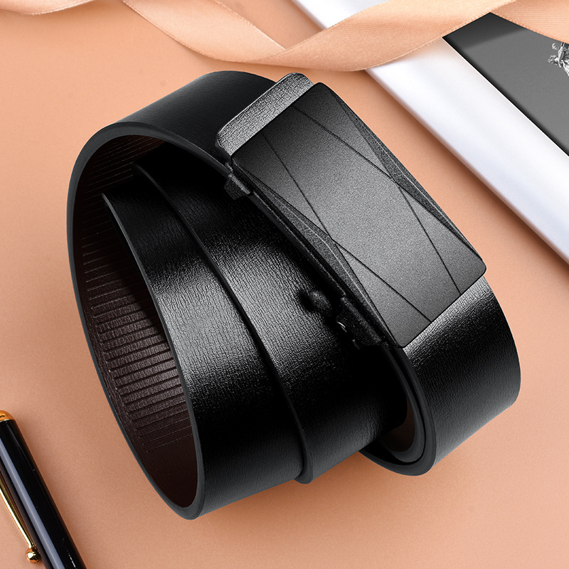 Genuine Leather Belt For Men Automatic Buckle Business Style_voghion.com