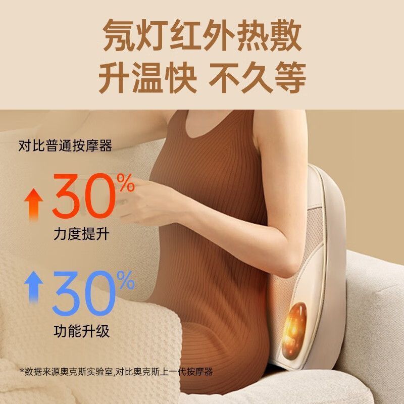 腰部按摩器全自动颈椎腰背部肩颈揉捏家用多功能电动车载按摩靠垫|undefined