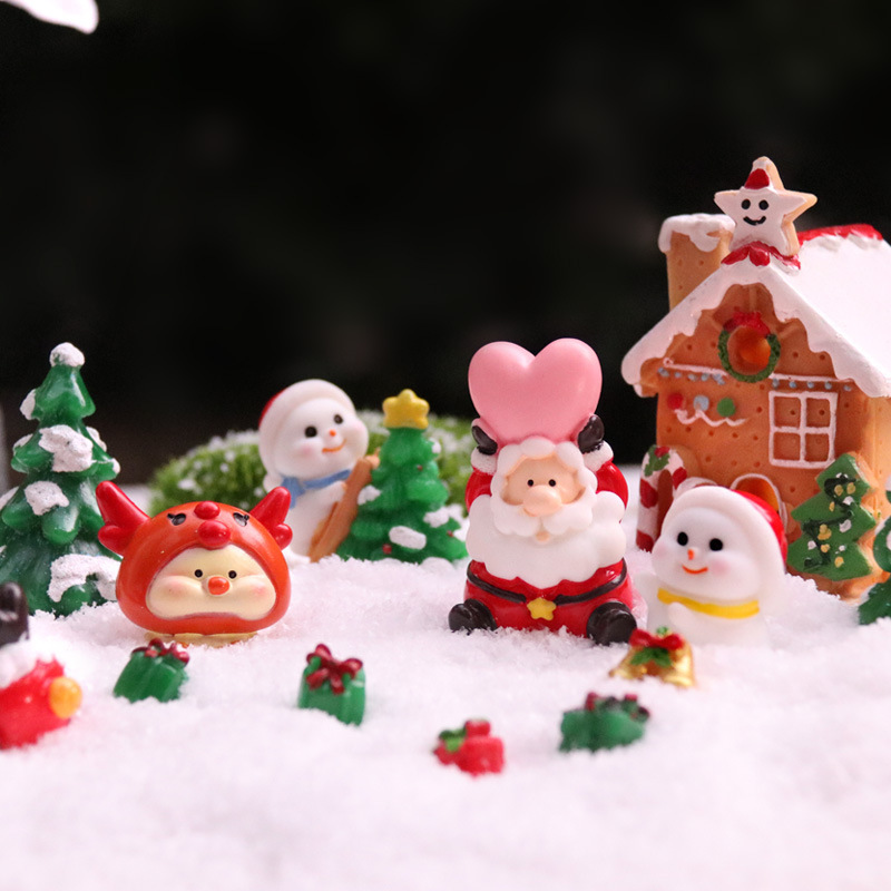 2022新品サンタクロース雪だるまヘラジカクリスマスツリー模型フィギュア人形デスクトップ微景観小物|undefined