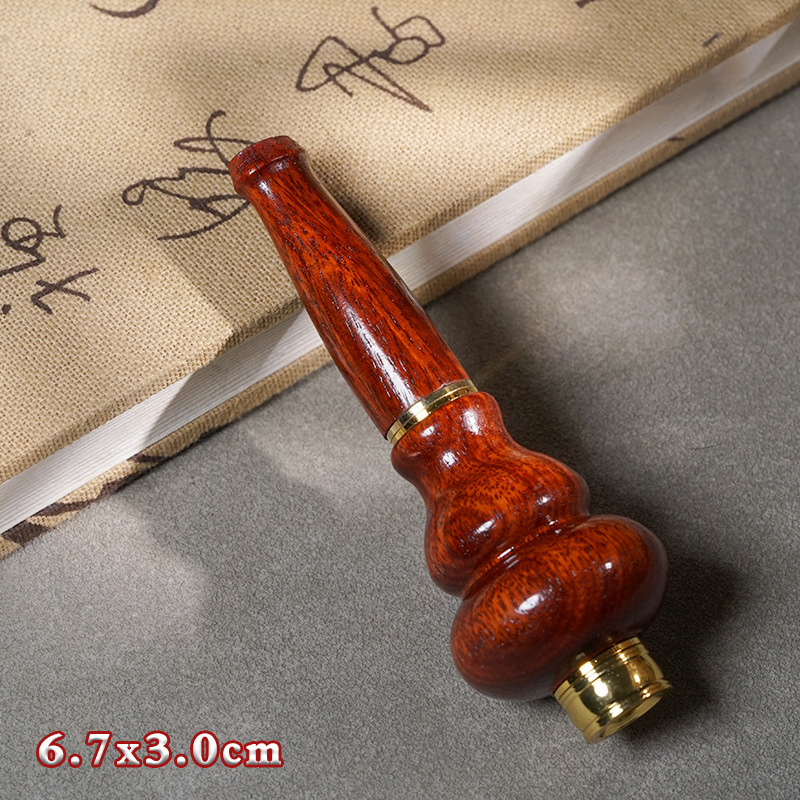 红木葫芦烟嘴过滤烟嘴血檀黑檀木雕刻过滤嘴可清洗檀木烟斗礼品|undefined