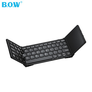 Bow Hangshi Hb318 Ultra-Thin Foldable Wireless Triple Bluetooth Keyboard for Mobile Phones and Tablets, Universal Touch Control, Lightweight and Portable