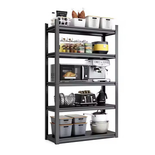 Column Splicing Style Gourd Hole Shelf with Load Capacity of 60kg, Storage Rack with Adjustable Height