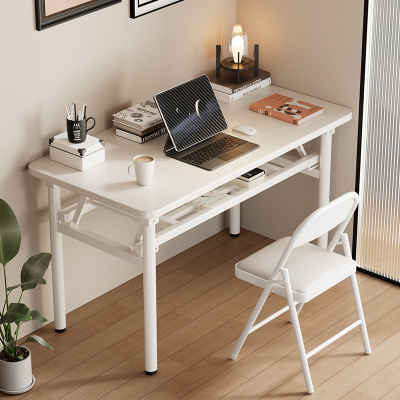 Desktop Computer Desk for Home Use, White Gaming Desk and Chair Set, Bedroom Office Desk, Study Writing Desk, Gaming Table