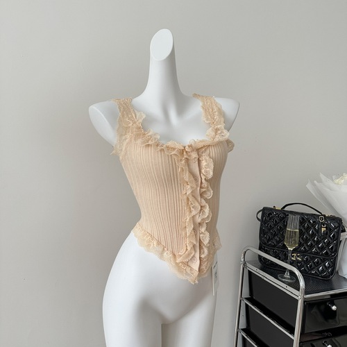 Lace Sleeveless Vest Women's Summer New Pure Sexy Style Knitted Sweater Top