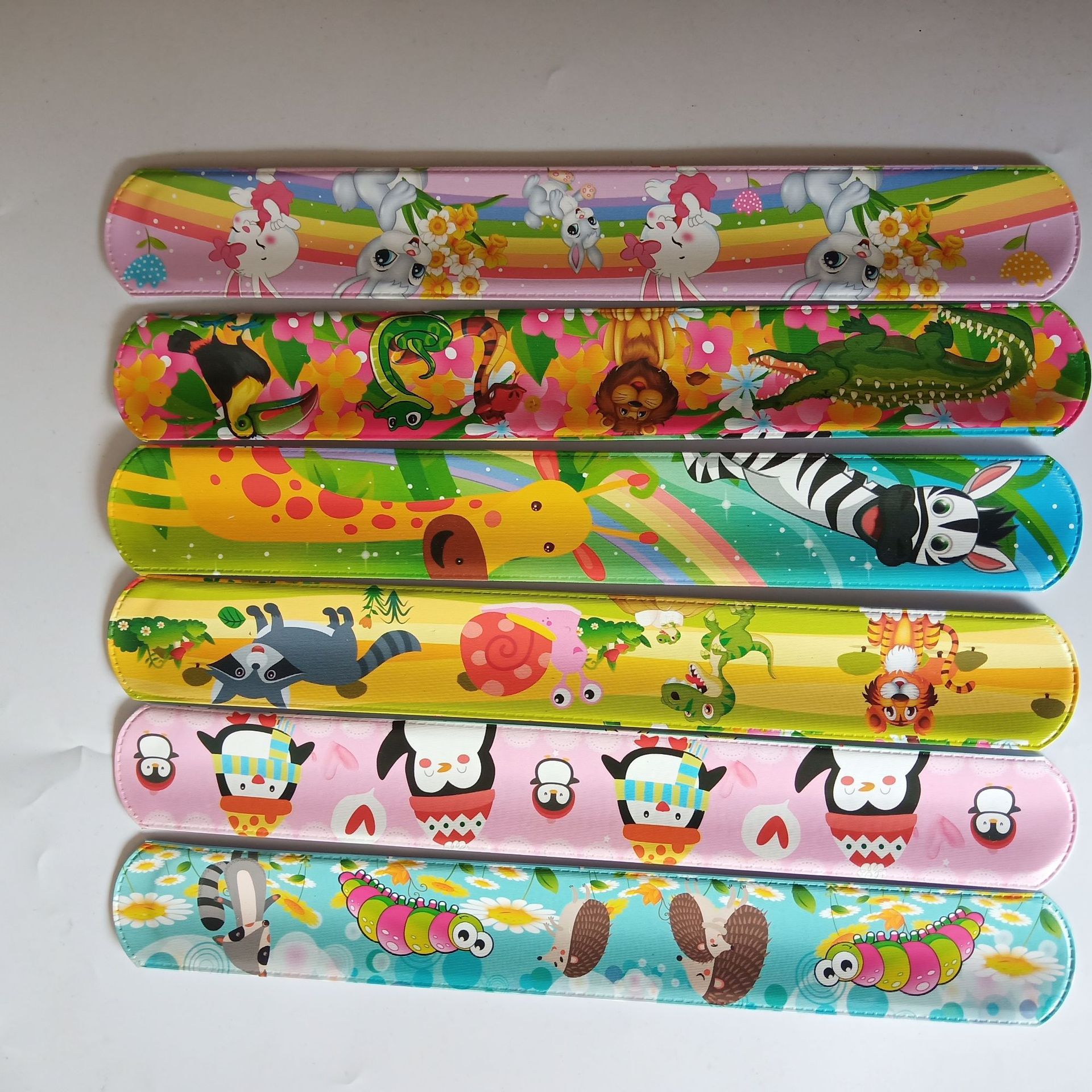 严选亚马逊新款动物世界啪啪圈手环 15款PVC卡通拍拍圈手镯|ru