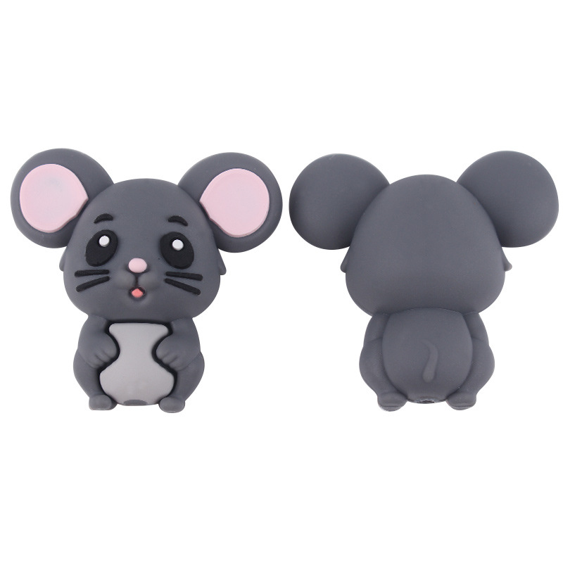 Productos para bebés animados animales 3D ratones pequeños dientes creativos DIY baby molar chupetas anti-caída accesorios de cadena