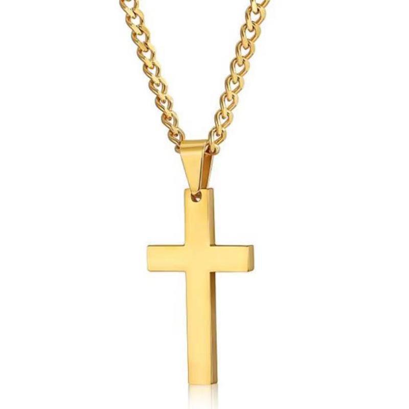 Retro Simple Style Cross Stainless Steel Plating Pendant Necklace display picture 2