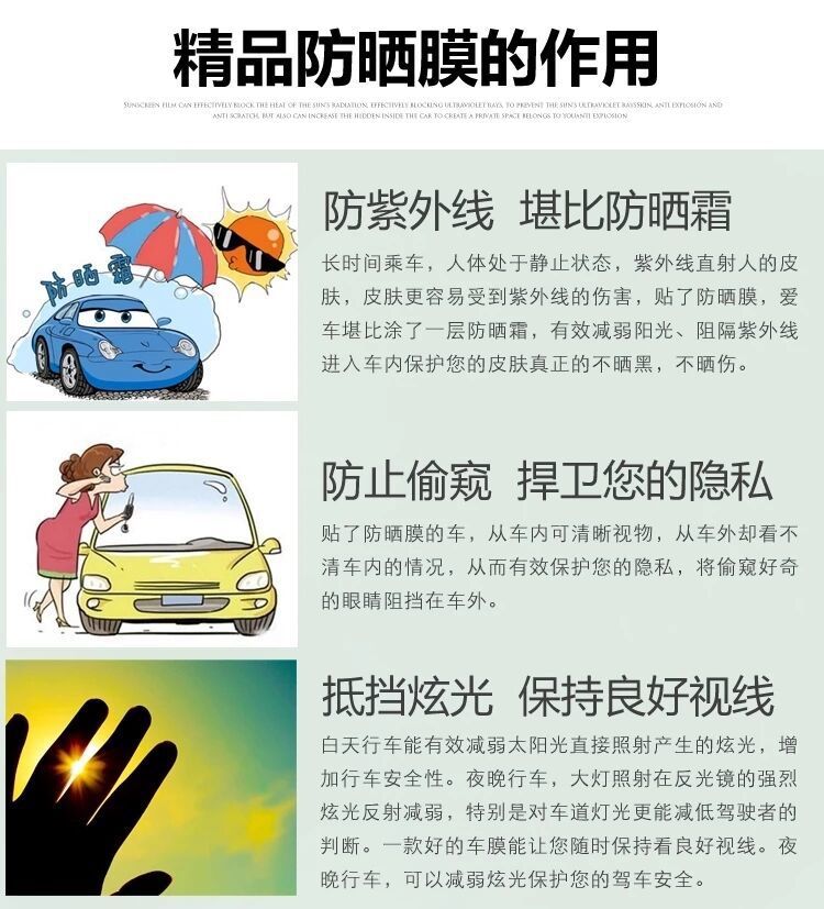 Tricycle film sunscreen heat insulation explosion-proof UV-blocking window glass film sticker solar film
