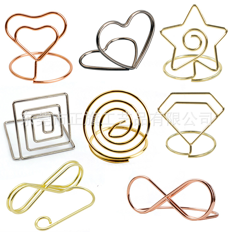 Cruz-espejo especial titular de la nota de metal creativo titular de la tarjeta de visita vertical 8-palabra anillo titular del asiento titular de la tarjeta de hierro en stock