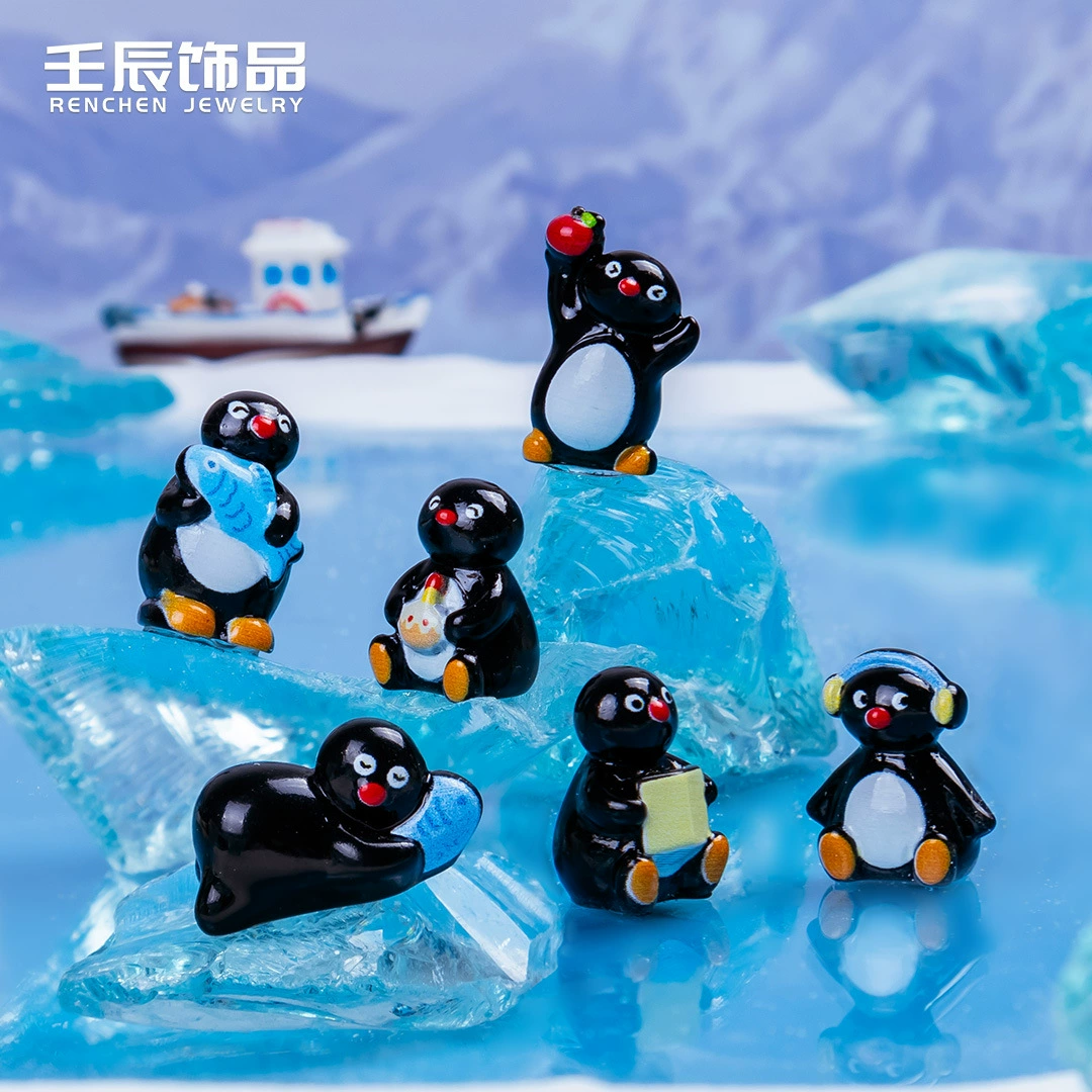 Креативная мультяшная пингвин Antarctic животное айсландский рай diy смола поделки аксессуары декоративные авто настольные украшения