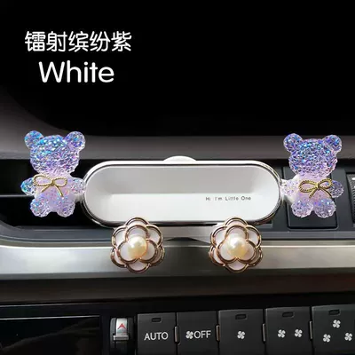 Car phone holder, cartoon Car phone holder - colorful-purple-violent-bear-upgraded-version-muya-white