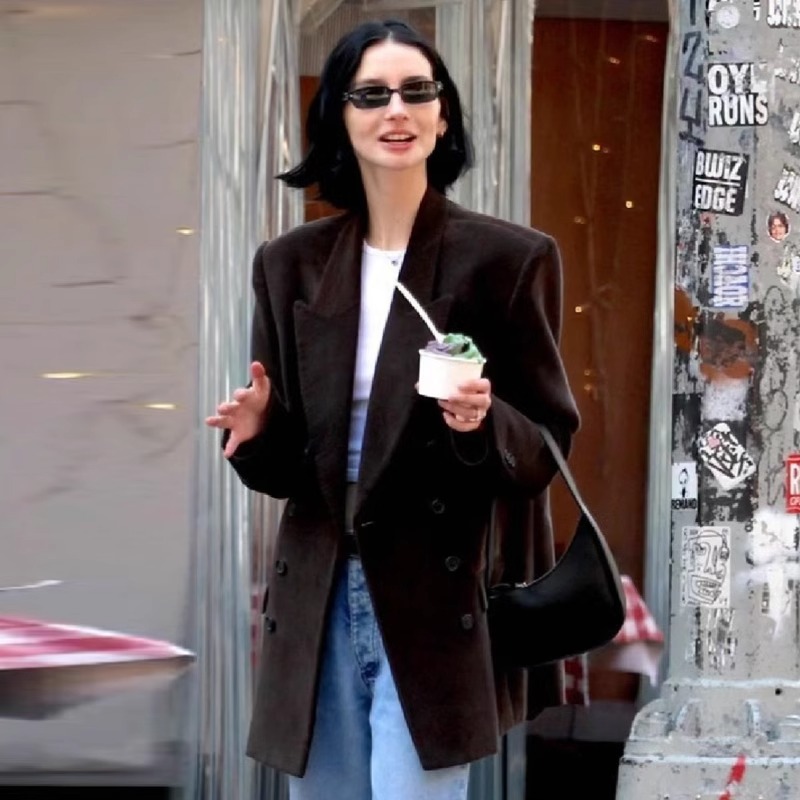 Kha*Te Corduroy Suit Jacket for Women 2025 Spring & Fall New Niche Design Casual Suit Top for Women